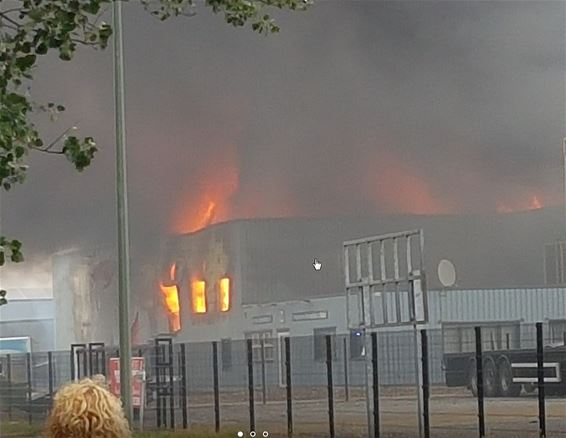 Zware brand vernielt bedrijfsloods - Overpelt