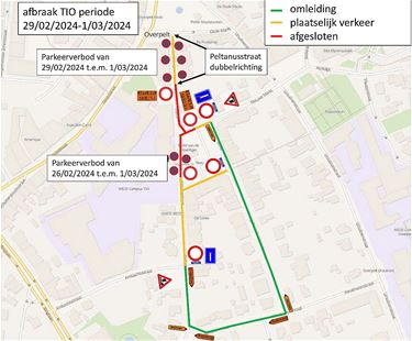 Afbraak TIO-gebouwen: verkeersrichtlijnen - Pelt