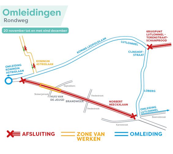 Deel Norbert Neeckxlaan vanaf maandag afgesloten - Lommel