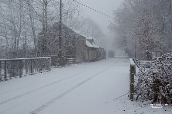 Een sneeuwbui over 't Mulke