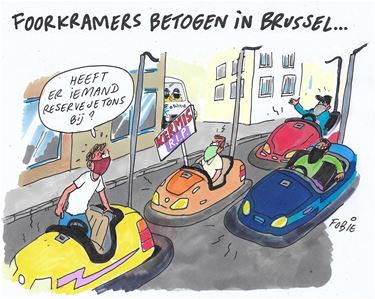Foorkramers betoogden in Brussel