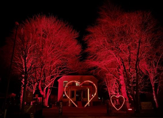 Grootste Valentijnhart van Limburg kleurt rood - Lommel