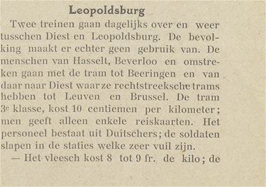 Het nieuws uit Leopoldsburg in november 1916 - Leopoldsburg