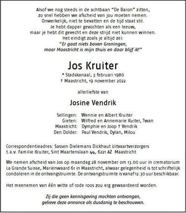 Jos Kruiter overleden (1) - Lommel