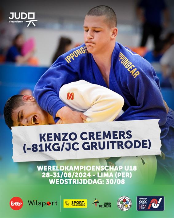 Kenzo Cremers naar WK Judo - Hechtel-Eksel