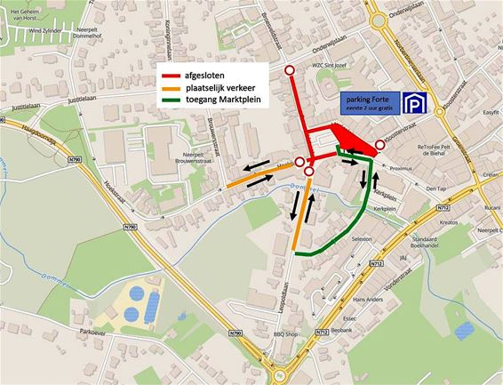 Kruispunt Marktplein drie weken afgesloten - Pelt