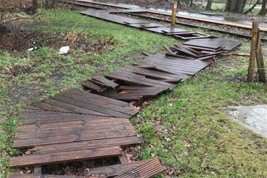 Plankenpad Kolenspoor vernield - Beringen