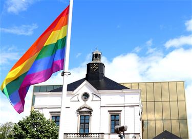 Regenboogvlaggen op 17 mei - Leopoldsburg