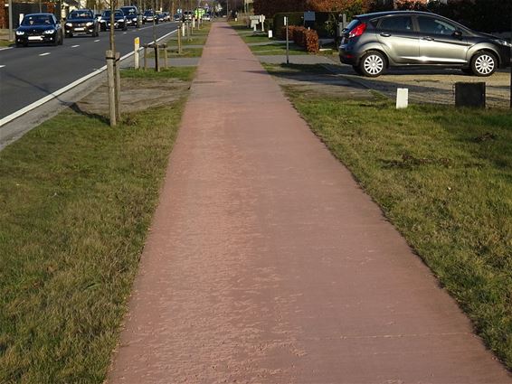 Schilferend beton op sommige fietspaden - Pelt
