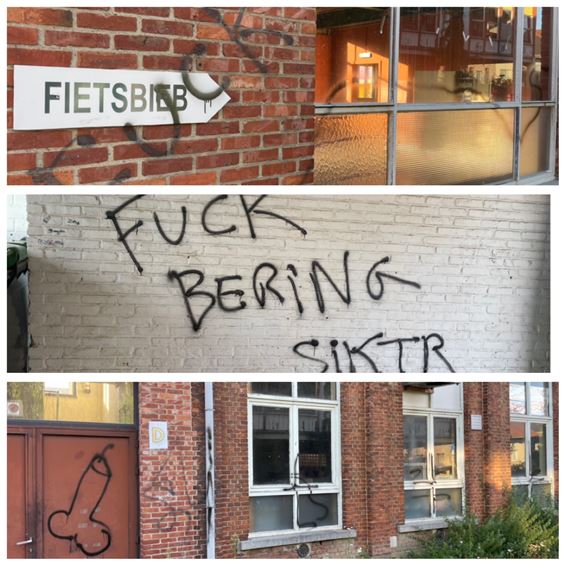 Site Lutgart beklad met grafitti - Beringen