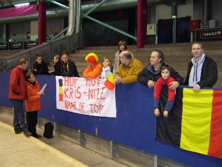 Supporters voor Kris Schildermans in Heerenveen - Hamont-Achel & Lommel