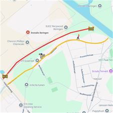 Tijdelijke afsluiting fietspad in Tervant - Beringen