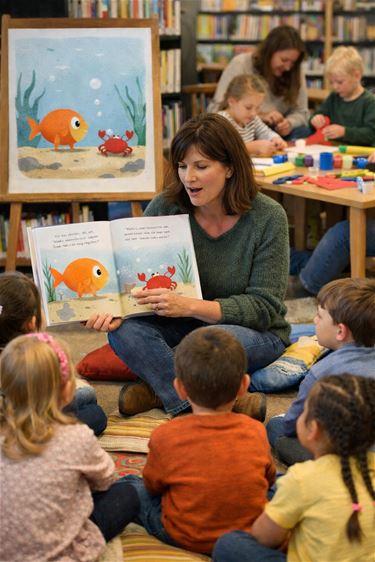 Voorleesmoment met ‘Vis en krab’ in BICC - Peer