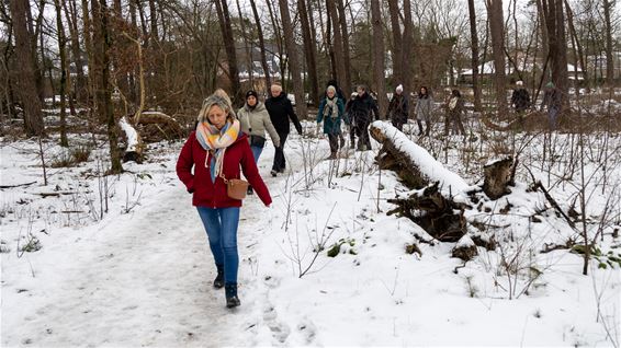 Wandelen in de sneeuw, op de Edelweisstocht - Lommel