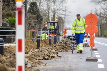Werken langs deel Sint-Trudostraat in Wijchmaal - Peer