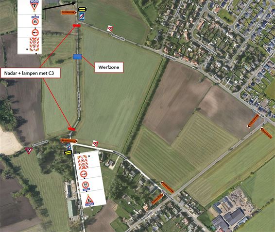 Werken op het fietspad Broeseinderdijk - Pelt