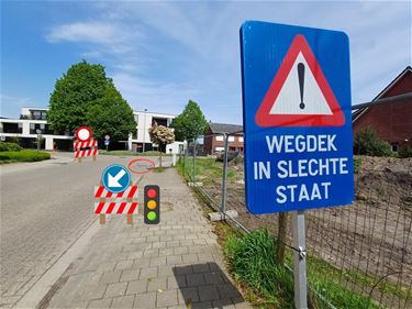 Werken op kruispunt Sleutelstraat - Adelberg - Lommel