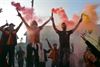 Beringen - Supporters vieren titel Galatasaray