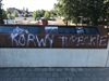 Beringen - Graffiti ontsiert toeristische borden