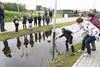 Lommel - Balletje vissen uit het regenopvangbekken