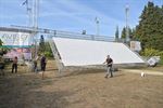 Scherm voor Drive-In Movies opgebouwd