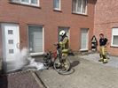 Fiets gaat in vlammen op