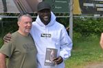 Romelu Lukaku supportert voor zoontje