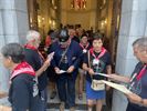 Paalse bedevaarders in Lourdes