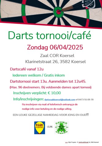 Darts tornooi/café