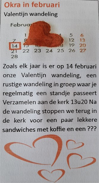 Valentijns wandeling Okra - Werkplaatsen