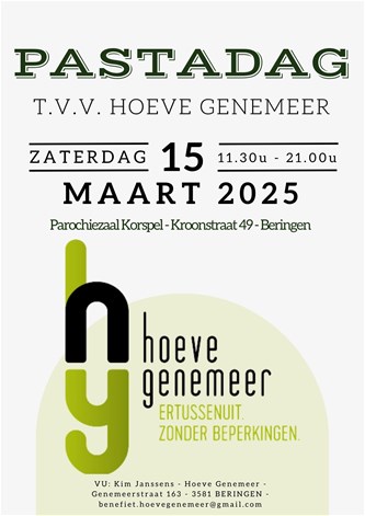 Pastadag T.v.v. hoeve genemeer