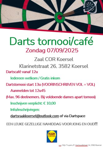 Darts tornooi/café