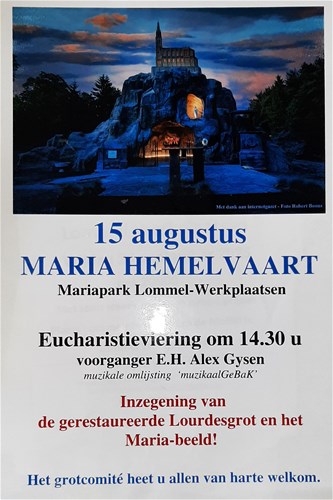 Inzegening van de Lourdesgrot  op Werk