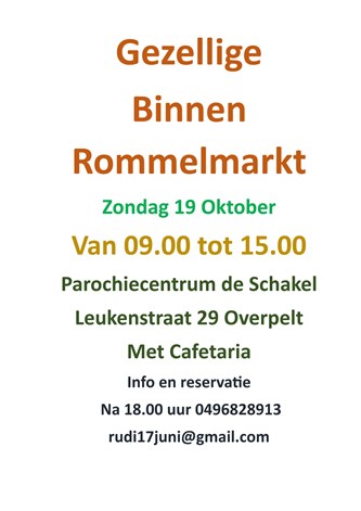 Gezellige Binnen Rommelmarkt