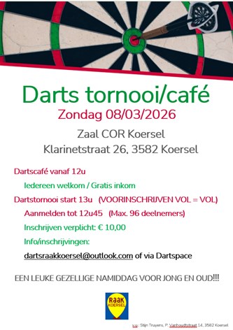 Darts tornooi/café Raak Koersel