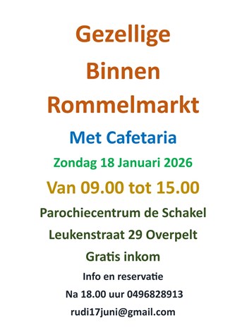 Gezellige Binnen Rommelmarkt