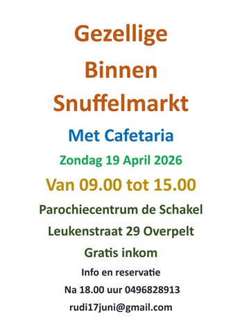 Overdekte snuffelmarkt PC De Schakel