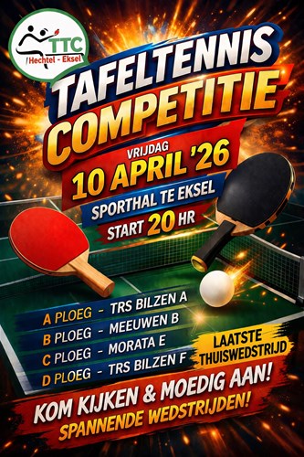 Laatste thuiswedstrijd TTC Hechtel-Eksel