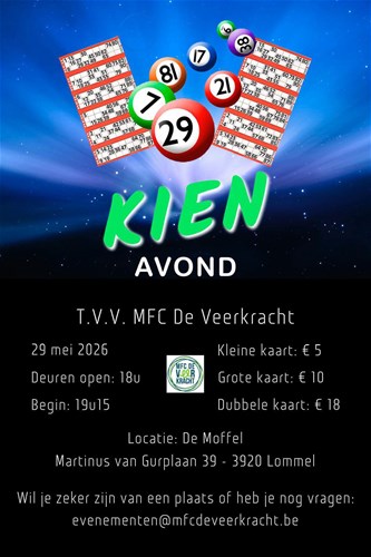 Kienavond t.v.v. MFC De Veerkracht