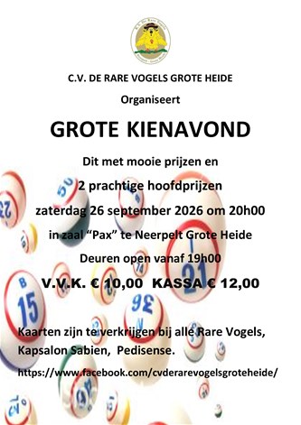 Grote kienavond CV De Rare Vogels