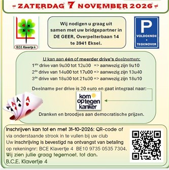 bridge kom op tegen kanker