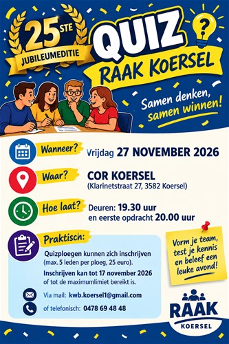 25ste QUIZ RAAK Koersel