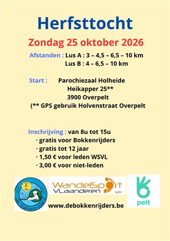 Herfsttocht Wandelclub De Bokkenrijders